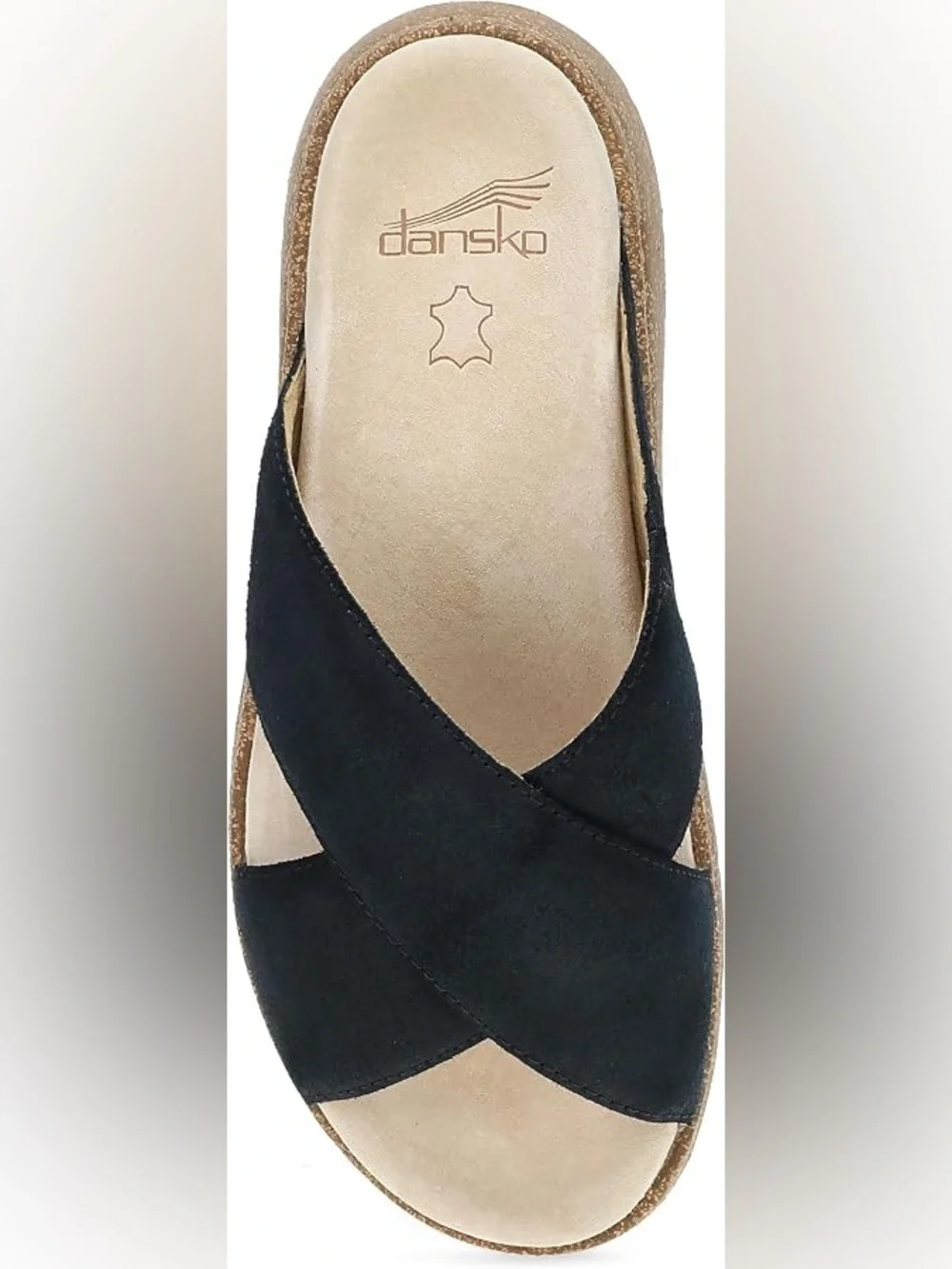 Dansko Bridget Black Burnished Suede Platform Slide Sandals EU 40 US 9.5-10 NWOB